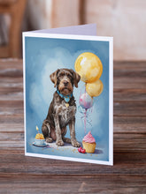 Load image into Gallery viewer, German Wirehaired Pointer Happy Birthday Greeting Cards - Blank Note Cards – 8-Pack of Artist-Designed Cards with Envelopes