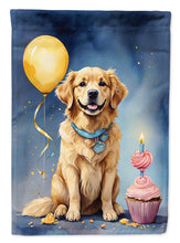 Load image into Gallery viewer, Golden Retriever Happy Birthday House Flag