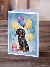 Load image into Gallery viewer, Gordon Setter Happy Birthday Greeting Cards - Blank Note Cards – 8-Pack of Artist-Designed Cards with Envelopes