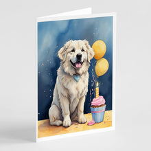Load image into Gallery viewer, Great Pyrenees Happy Birthday Greeting Cards - Blank Note Cards – 8-Pack of Artist-Designed Cards with Envelopes