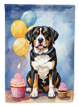 Load image into Gallery viewer, Greater Swiss Mountain Dog Happy Birthday House Flag