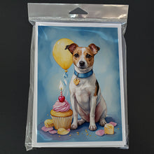 Load image into Gallery viewer, Jack Russell Terrier Happy Birthday Greeting Cards - Blank Note Cards – 8-Pack of Artist-Designed Cards with Envelopes