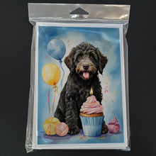 Load image into Gallery viewer, Labradoodle Black Happy Birthday Greeting Cards - Blank Note Cards – 8-Pack of Artist-Designed Cards with Envelopes