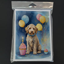Load image into Gallery viewer, Labradoodle Happy Birthday Greeting Cards - Blank Note Cards – 8-Pack of Artist-Designed Cards with Envelopes