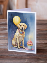 Load image into Gallery viewer, Yellow Labrador Retriever Happy Birthday Greeting Cards - Blank Note Cards – 8-Pack of Artist-Designed Cards with Envelopes