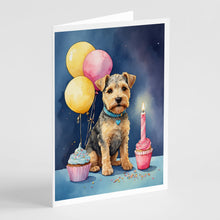 Load image into Gallery viewer, Lakeland Terrier Happy Birthday Greeting Cards - Blank Note Cards – 8-Pack of Artist-Designed Cards with Envelopes