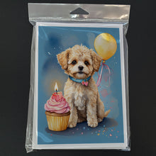 Load image into Gallery viewer, Maltipoo Happy Birthday Greeting Cards - Blank Note Cards – 8-Pack of Artist-Designed Cards with Envelopes