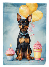 Load image into Gallery viewer, Miniature Pinscher Happy Birthday Garden Flag –  Garden Flag by Caroline's Treasures
