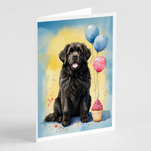 Load image into Gallery viewer, Newfoundland Happy Birthday Greeting Cards - Blank Note Cards – 8-Pack of Artist-Designed Cards with Envelopes