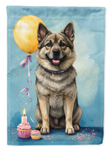 Load image into Gallery viewer, Norwegian Elkhound Happy Birthday House Flag