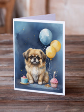 Load image into Gallery viewer, Pekingese Happy Birthday Greeting Cards - Blank Note Cards – 8-Pack of Artist-Designed Cards with Envelopes