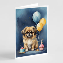 Load image into Gallery viewer, Pekingese Happy Birthday Greeting Cards - Blank Note Cards – 8-Pack of Artist-Designed Cards with Envelopes