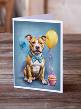 Load image into Gallery viewer, Pit Bull Terrier Happy Birthday Greeting Cards - Blank Note Cards – 8-Pack of Artist-Designed Cards with Envelopes