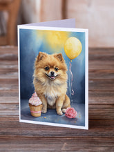 Load image into Gallery viewer, Pomeranian Happy Birthday Greeting Cards - Blank Note Cards – 8-Pack of Artist-Designed Cards with Envelopes