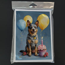 Load image into Gallery viewer, Australian Cattle Dog Happy Birthday Greeting Cards - Blank Note Cards – 8-Pack of Artist-Designed Cards with Envelopes