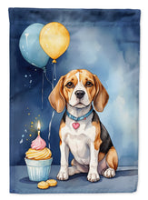 Load image into Gallery viewer, Beagle Happy Birthday Garden Flag – Dog Birthday Cupcake Yard Decor with Balloons