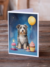Load image into Gallery viewer, Bearded Collie Happy Birthday Greeting Cards - Blank Note Cards – 8-Pack of Artist-Designed Cards with Envelopes
