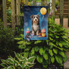 Load image into Gallery viewer, Bearded Collie Happy Birthday Garden Flag –Dog Birthday Cupcake Yard Decor with Balloons
