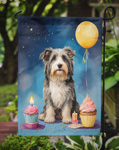Load image into Gallery viewer, Bearded Collie Happy Birthday Garden Flag –Dog Birthday Cupcake Yard Decor with Balloons