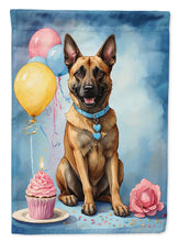 Load image into Gallery viewer, Belgian Malinois Happy Birthday Garden Flag –Dog Birthday Cupcake Yard Decor with Balloons