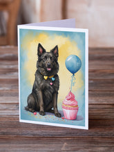 Load image into Gallery viewer, Belgian Sheepdog Happy Birthday Greeting Cards - Blank Note Cards – 8-Pack of Artist-Designed Cards with Envelopes