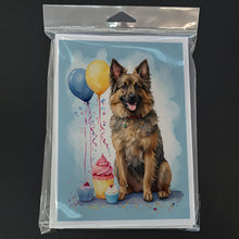 Load image into Gallery viewer, Belgian Tervuren Happy Birthday Greeting Cards - Blank Note Cards – 8-Pack of Artist-Designed Cards with Envelopes