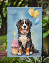 Load image into Gallery viewer, Bernese Mountain Dog Happy Birthday Garden Flag –Dog Birthday Cupcake Yard Decor with Balloons