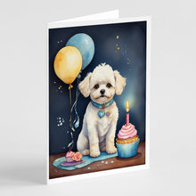Load image into Gallery viewer, Bichon Frise Happy Birthday Greeting Cards - Blank Note Cards – 8-Pack of Artist-Designed Cards with Envelopes