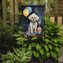 Load image into Gallery viewer, Bichon Frise Happy Birthday Garden Flag –Dog Birthday Cupcake Yard Decor with Balloons