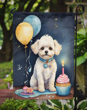 Load image into Gallery viewer, Bichon Frise Happy Birthday Garden Flag –Dog Birthday Cupcake Yard Decor with Balloons