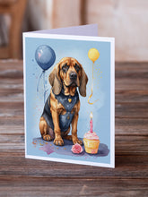 Load image into Gallery viewer, Bloodhound Happy Birthday Greeting Cards - Blank Note Cards – 8-Pack of Artist-Designed Cards with Envelopes