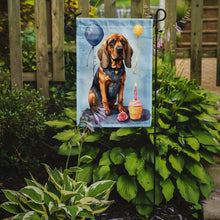 Load image into Gallery viewer, Bloodhound Happy Birthday Garden Flag –Dog Birthday Cupcake Yard Decor with Balloons