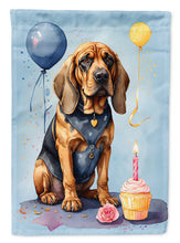Load image into Gallery viewer, Bloodhound Happy Birthday Garden Flag –Dog Birthday Cupcake Yard Decor with Balloons