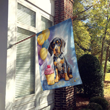 Load image into Gallery viewer, Bluetick Coonhound Happy Birthday House Flag