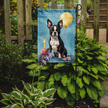 Load image into Gallery viewer, Boston Terrier Happy Birthday Garden Flag –Dog Birthday Cupcake Yard Decor with Balloons
