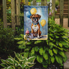 Load image into Gallery viewer, Boxer Happy Birthday Garden Flag –Dog Birthday Cupcake Yard Decor with Balloons