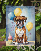Load image into Gallery viewer, Boxer Happy Birthday Garden Flag –Dog Birthday Cupcake Yard Decor with Balloons