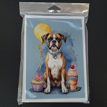 Load image into Gallery viewer, Boxer Happy Birthday Greeting Cards - Blank Note Cards – 8-Pack of Artist-Designed Cards with Envelopes
