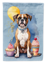 Load image into Gallery viewer, Boxer Happy Birthday Garden Flag –Dog Birthday Cupcake Yard Decor with Balloons