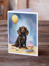 Load image into Gallery viewer, Boykin Spaniel Happy Birthday Greeting Cards - Blank Note Cards – 8-Pack of Artist-Designed Cards with Envelopes