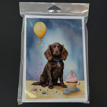 Load image into Gallery viewer, Boykin Spaniel Happy Birthday Greeting Cards - Blank Note Cards – 8-Pack of Artist-Designed Cards with Envelopes