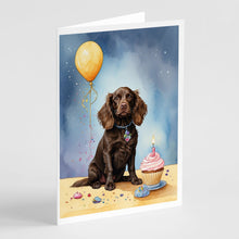 Load image into Gallery viewer, Boykin Spaniel Happy Birthday Greeting Cards - Blank Note Cards – 8-Pack of Artist-Designed Cards with Envelopes