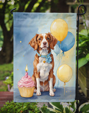 Load image into Gallery viewer, Brittany Spaniel Happy Birthday Garden Flag –Dog Birthday Cupcake Yard Decor with Balloons