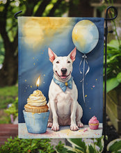 Load image into Gallery viewer, Bull Terrier Happy Birthday Garden Flag –Dog Birthday Cupcake Yard Decor with Balloons