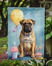 Load image into Gallery viewer, Bullmastiff Happy Birthday Garden Flag –Dog Birthday Cupcake Yard Decor with Balloons