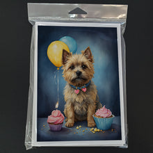 Load image into Gallery viewer, Cairn Terrier Happy Birthday Greeting Cards - Blank Note Cards – 8-Pack of Artist-Designed Cards with Envelopes