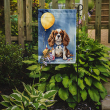 Load image into Gallery viewer, Cavalier Spaniel Happy Birthday Garden Flag –Dog Birthday Cupcake Yard Decor with Balloons