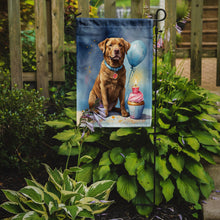 Load image into Gallery viewer, Chesapeake Bay Retriever Happy Birthday Garden Flag –Dog Birthday Cupcake Yard Decor with Balloons