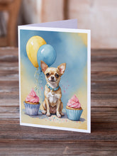 Load image into Gallery viewer, Chihuahua Happy Birthday Greeting Cards - Blank Note Cards – 8-Pack of Artist-Designed Cards with Envelopes