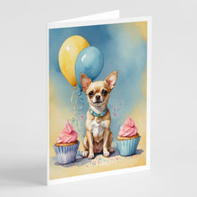 Load image into Gallery viewer, Chihuahua Happy Birthday Greeting Cards - Blank Note Cards – 8-Pack of Artist-Designed Cards with Envelopes